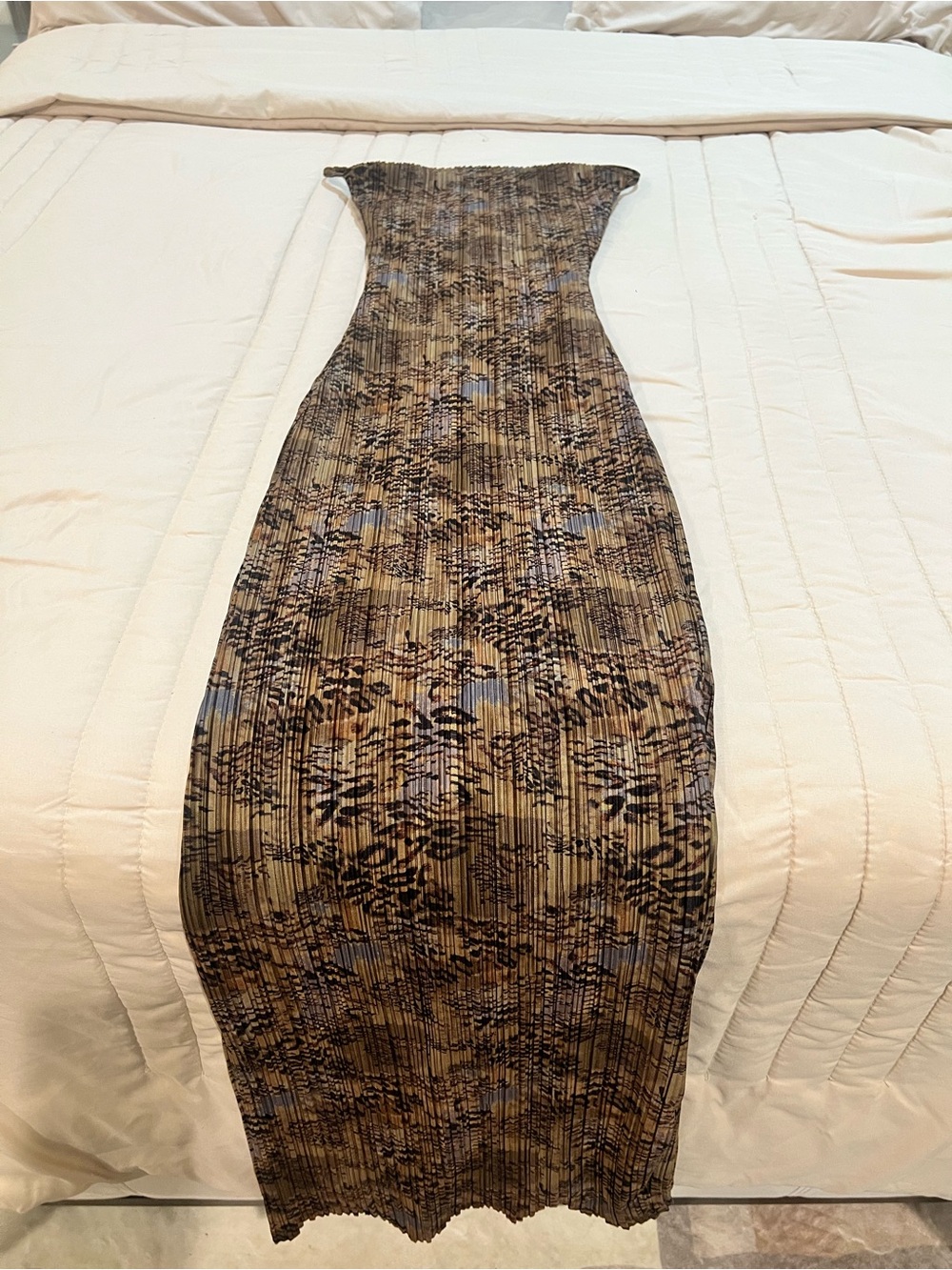 PrettyLittleThing Brown Printed Maxi Slip Dress